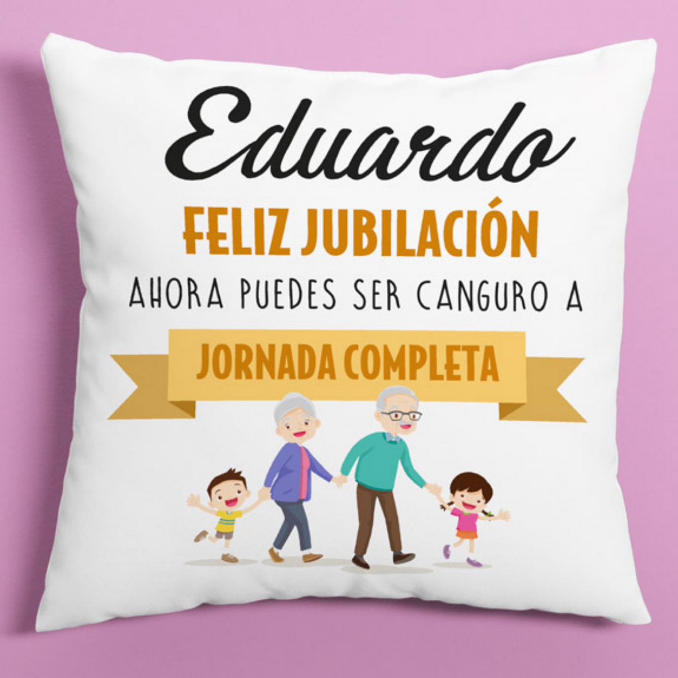 Cojín personalizado Feliz Jubilación