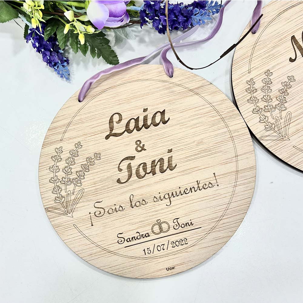Placa madera Sois los siguientes Lavanda