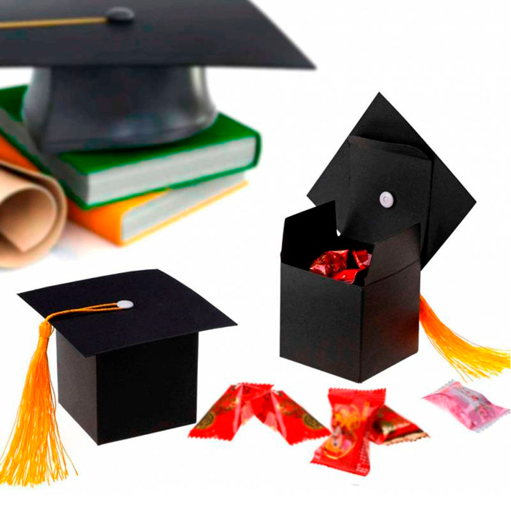 Cajita forma birrete Graduación