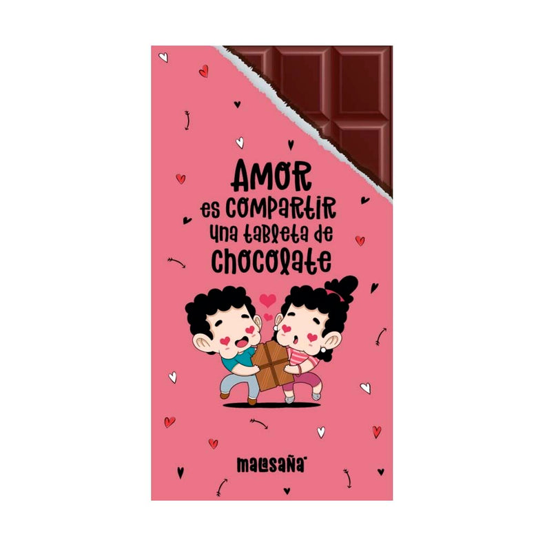 Chocolate Amor es compartir una tableta de chocolate