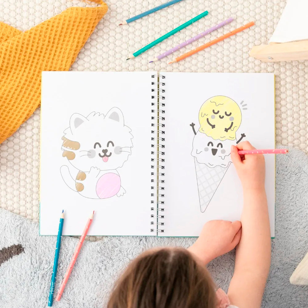 Libro para colorear + bolis - Las sonrisas, como los colores: ¡siempre a montones! del mundo mundial