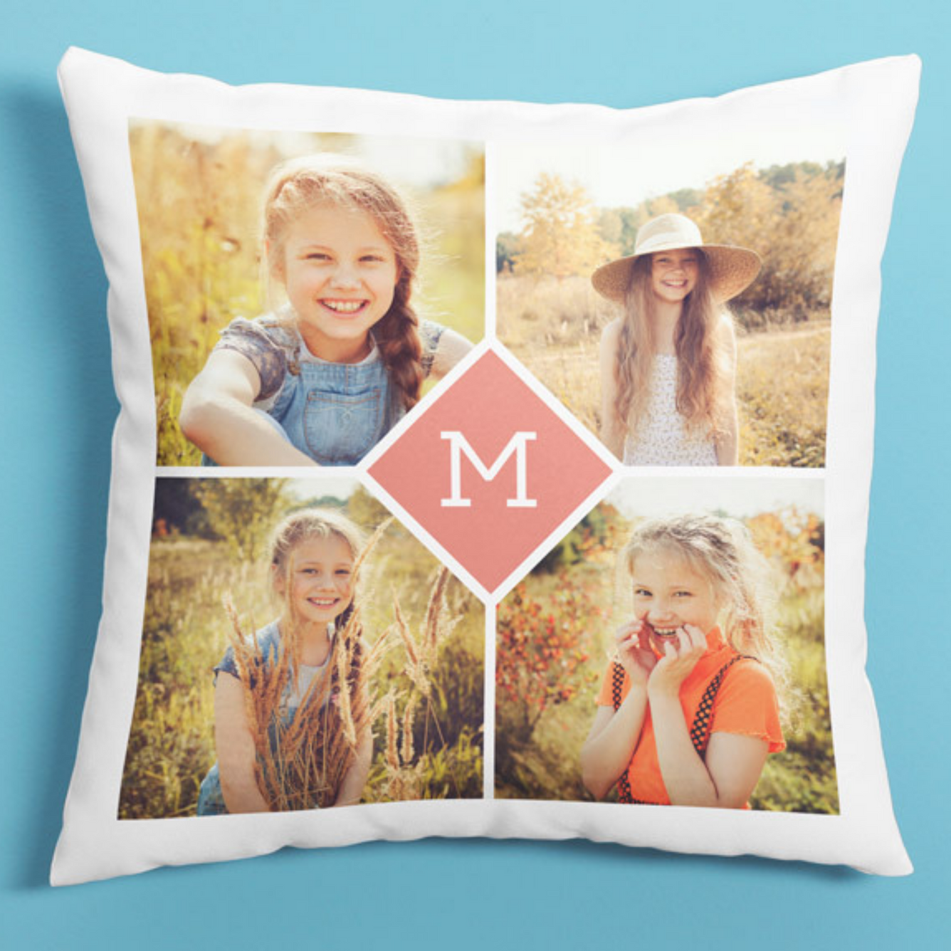 Cojín personalizado Fotos + Inicial