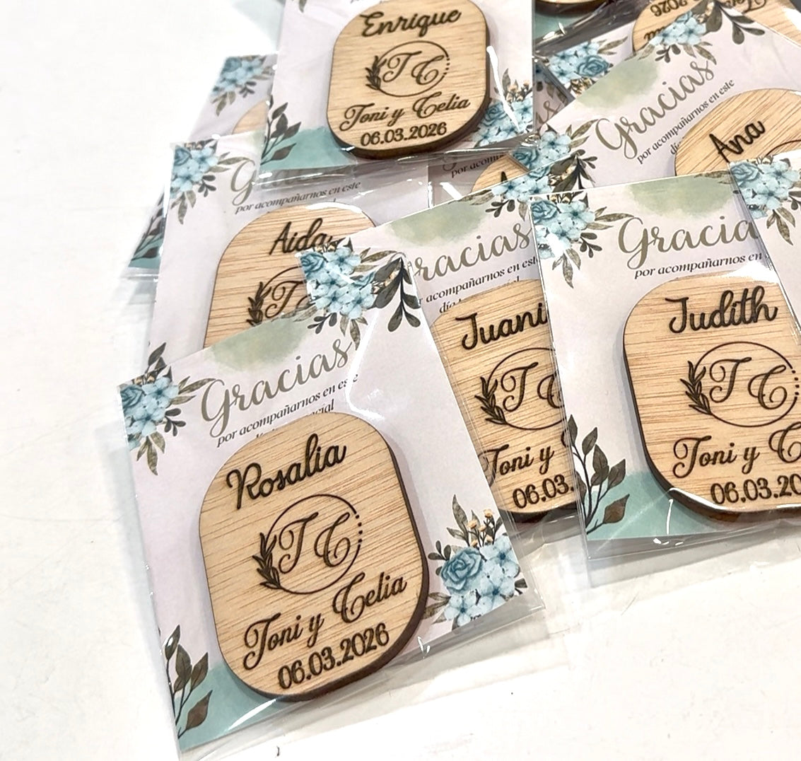 Imán boda personalizado