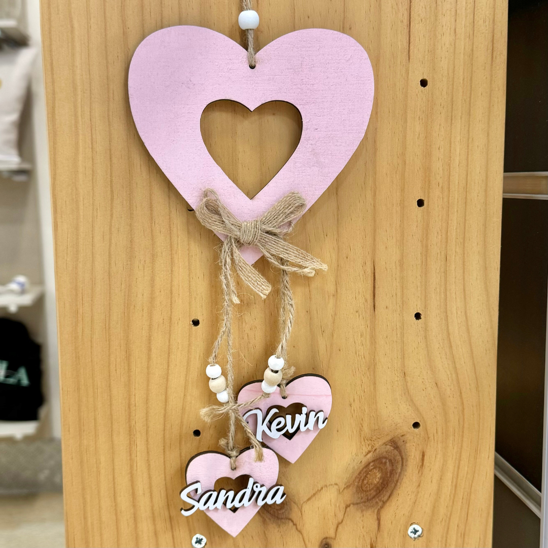 Corazón para colgar con nombres