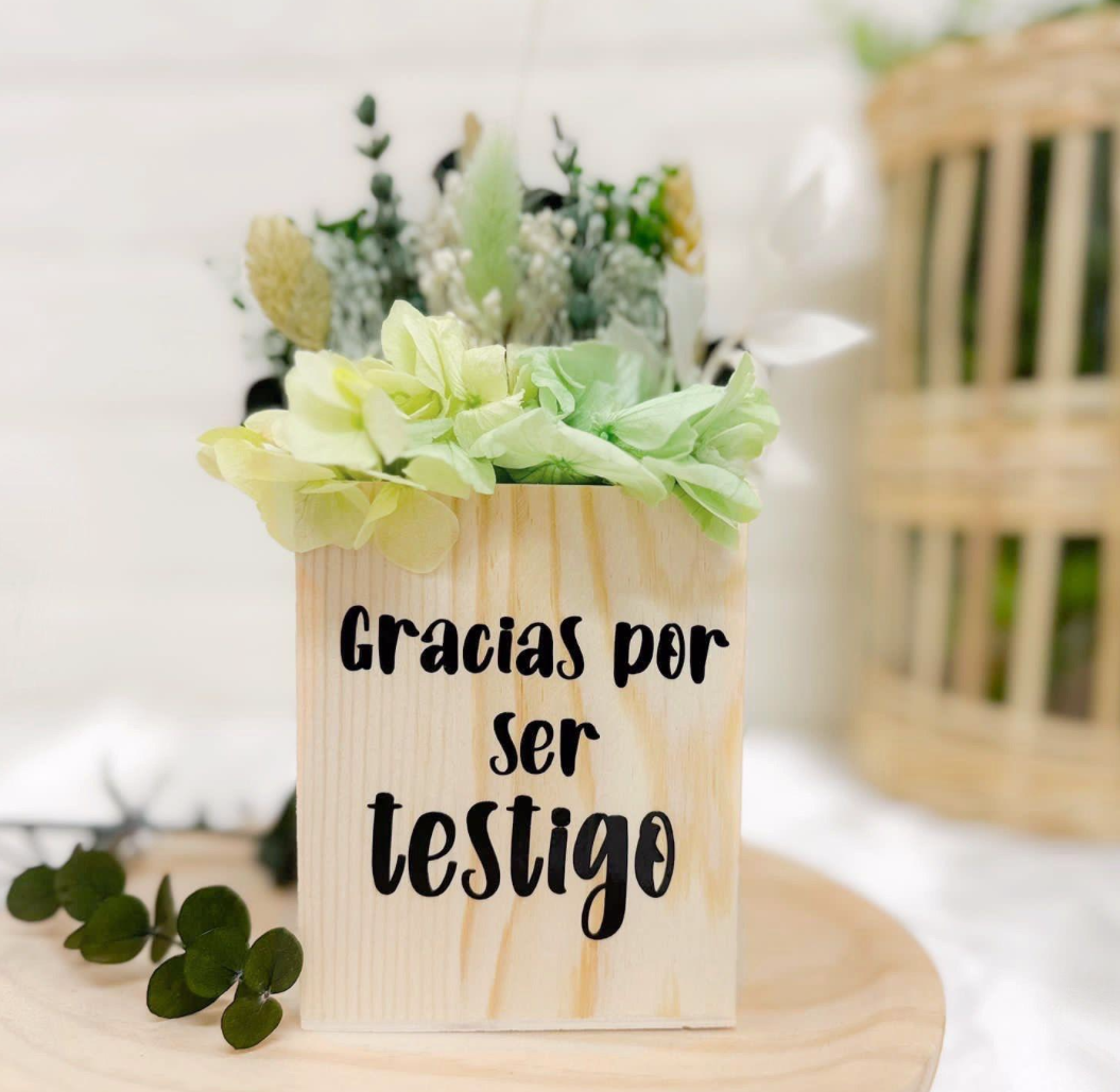 Maceta pequeña Flores preservadas (personalizado)