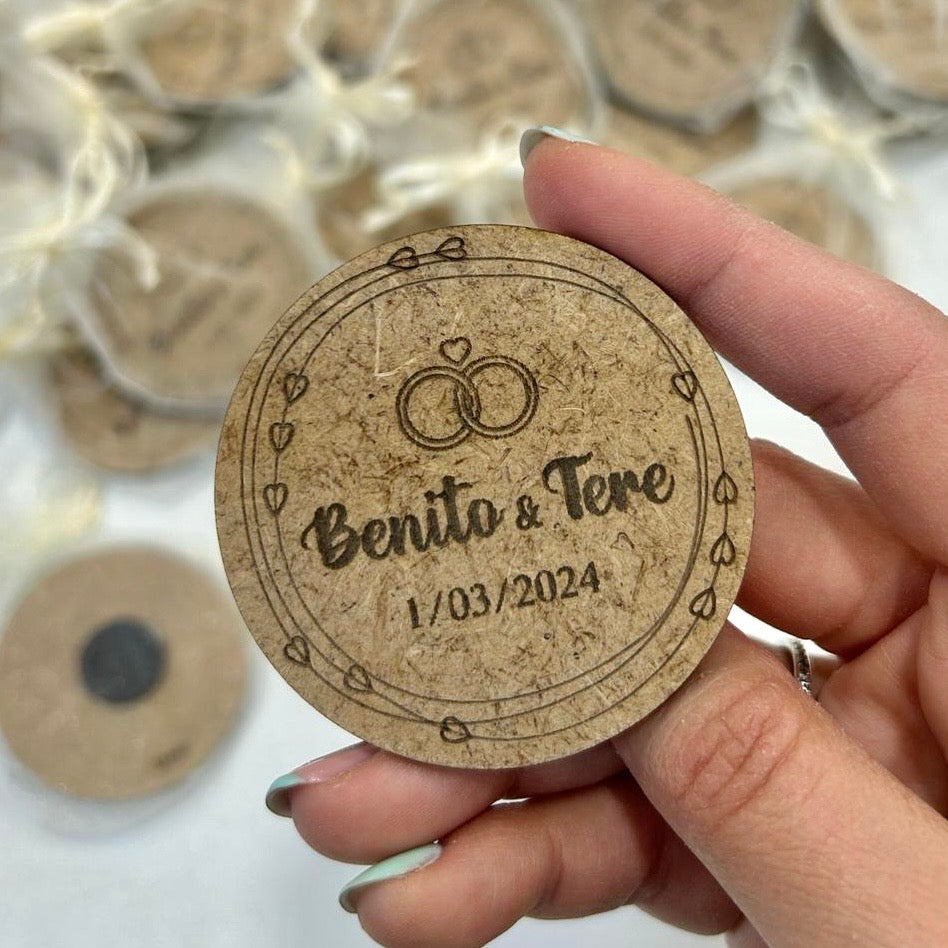 Imán de madera personalizado