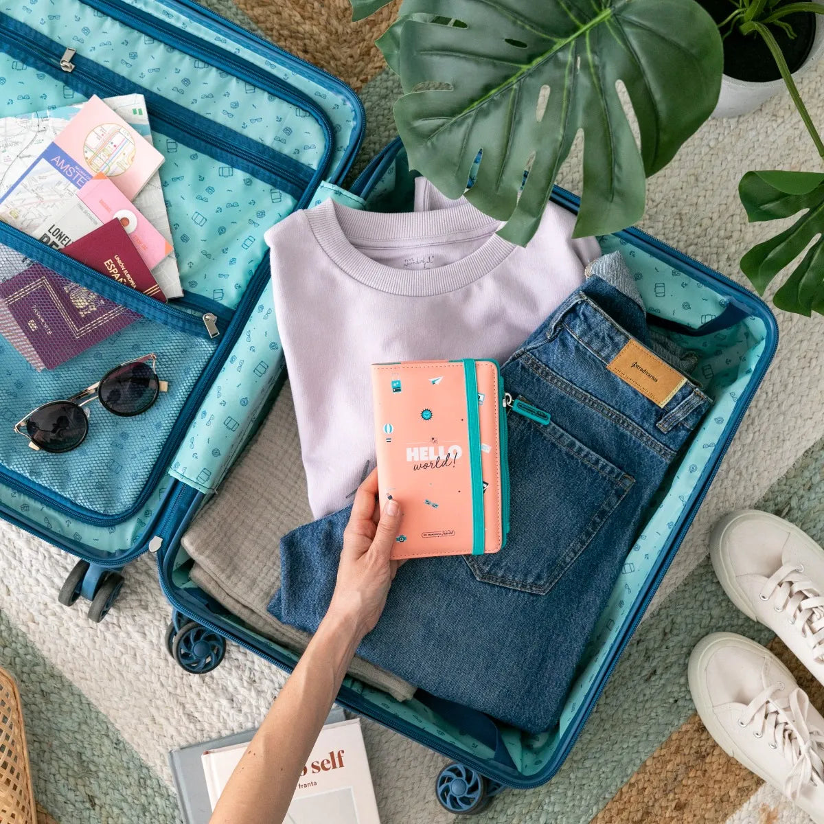 Funda pasaporte rosa