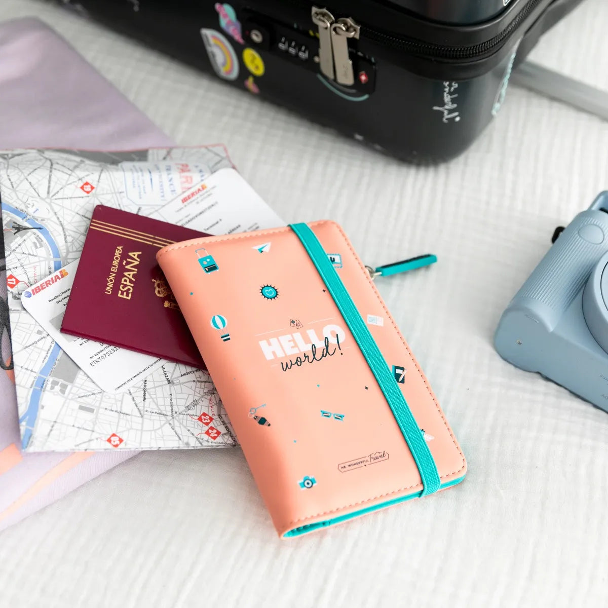Funda pasaporte rosa