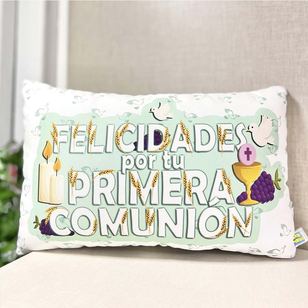 Cojín Felicidades por tu primera comunión