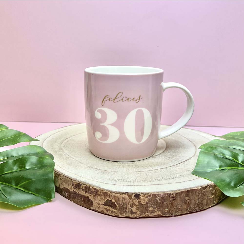 Taza Felices 30 (rosa)