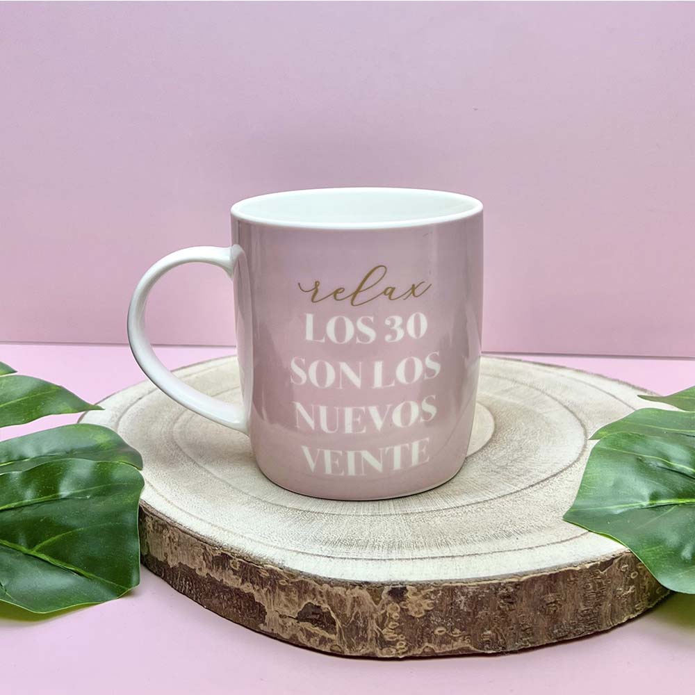 Taza Felices 30 (rosa)