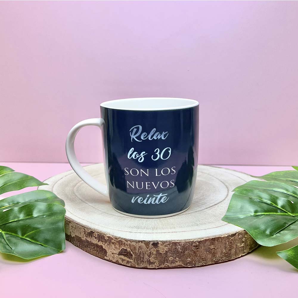 Taza Felices 30 (azul)