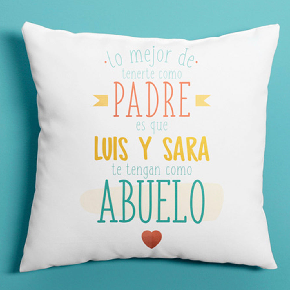Cojín personalizado Mejor padre y abuelo
