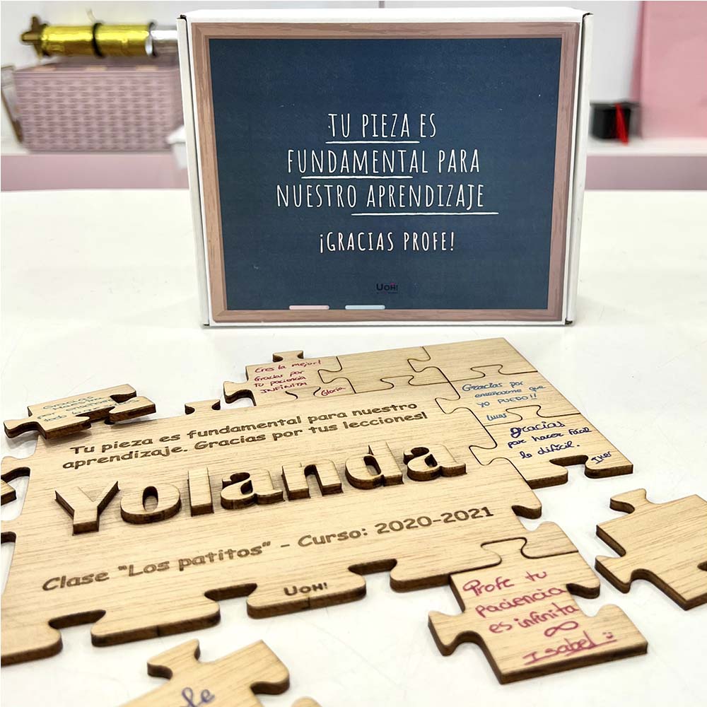 Puzzle de madera personalizado Profe