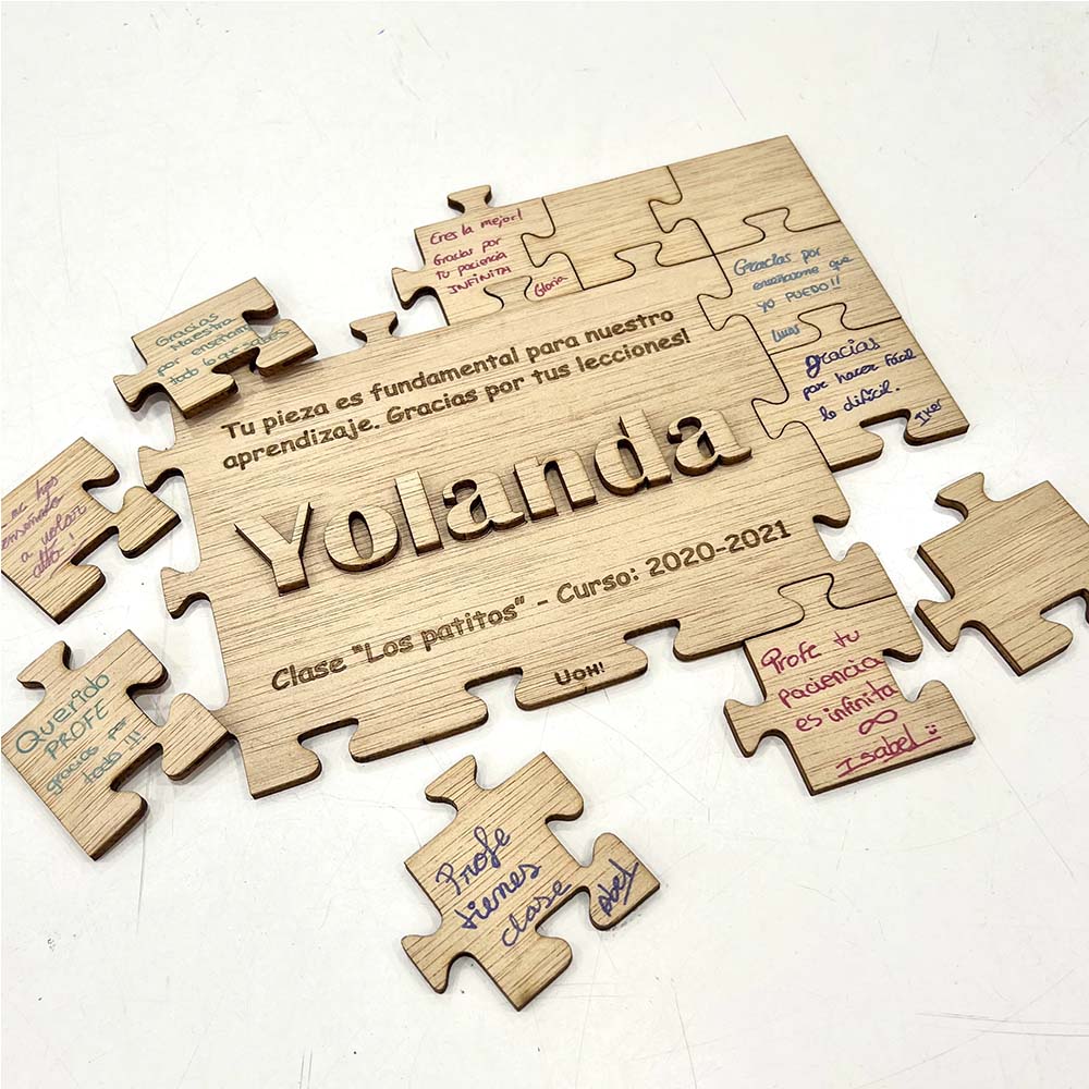 Puzzle de madera personalizado Profe
