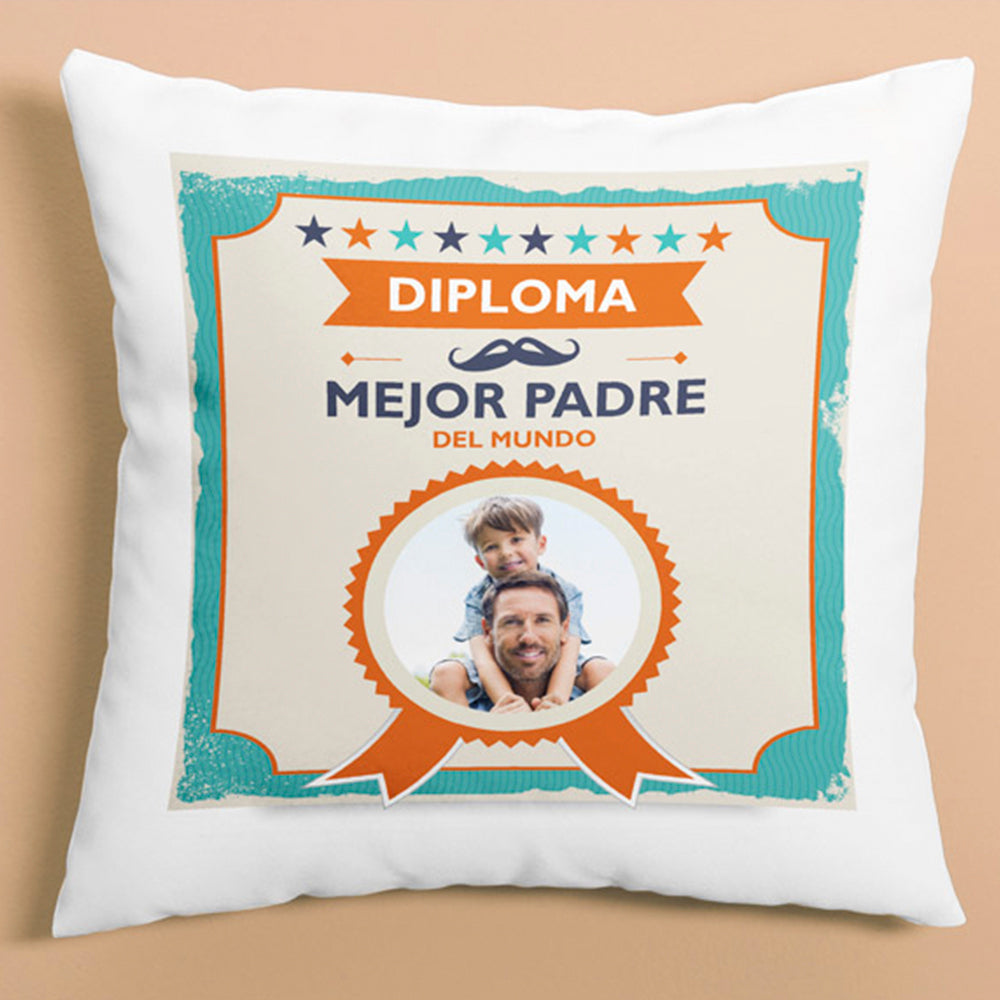 Cojín personalizado Diploma al mejor padre