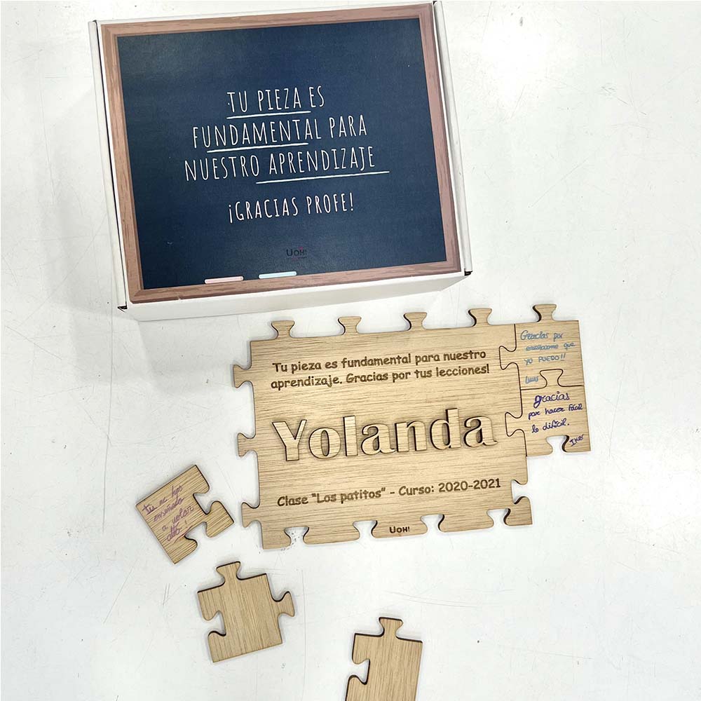 Puzzle de madera personalizado Profe