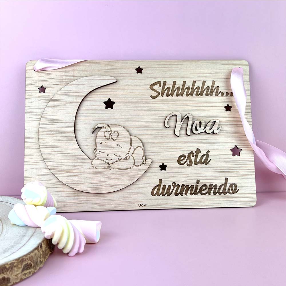 Letrero puerta Bebé durmiendo