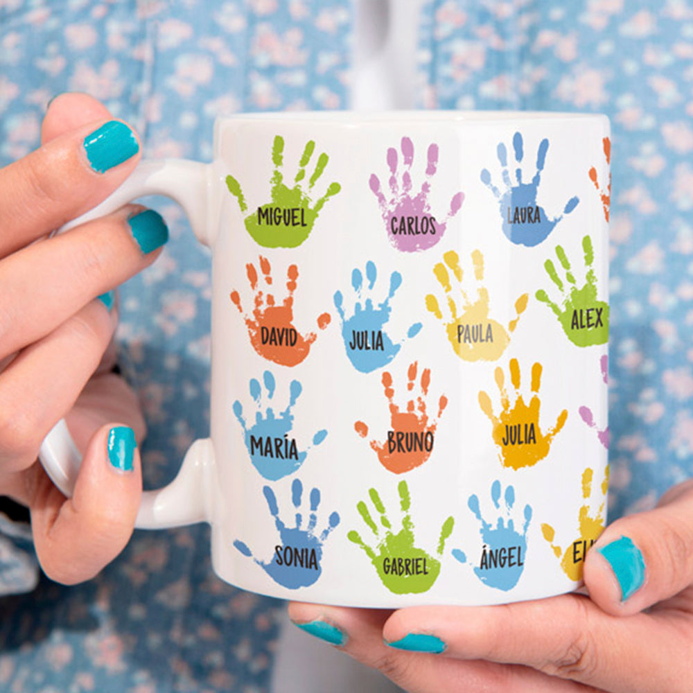 Taza personalizada Las huellas de la clase