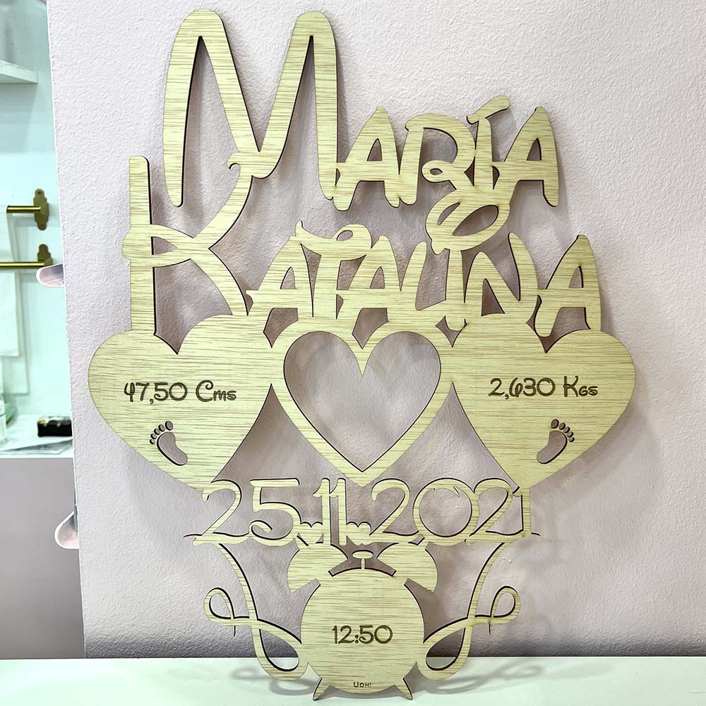 Natalicio Corazones de madera