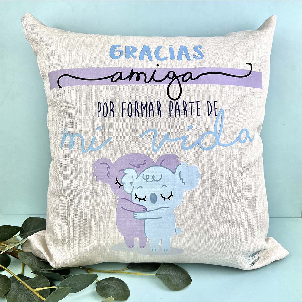 Cojín Gracias amiga por formar parte de mi vida