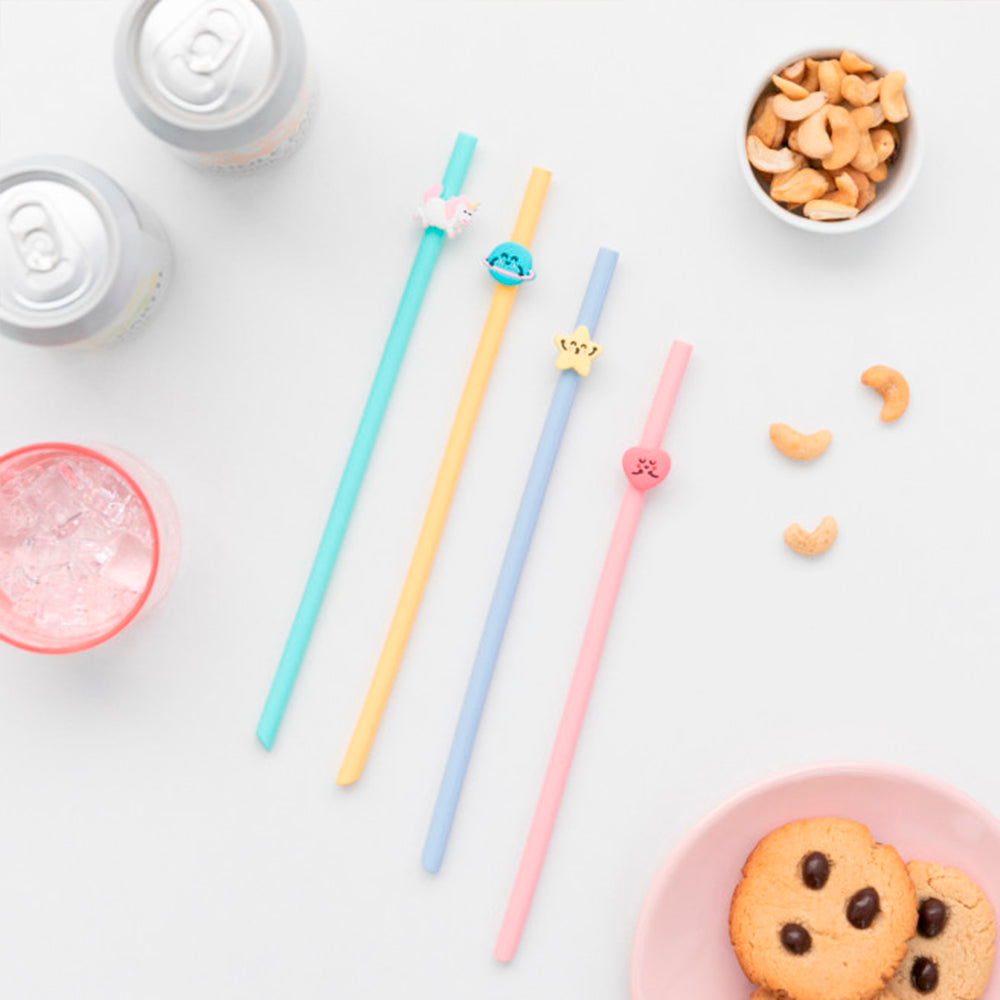Set de 4 pajitas para alegrar tus bebidas fresquitas