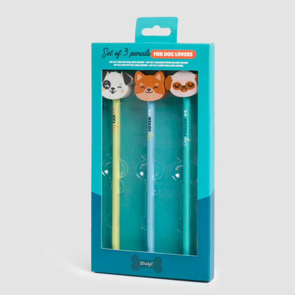 Set de 3 lápices Perros