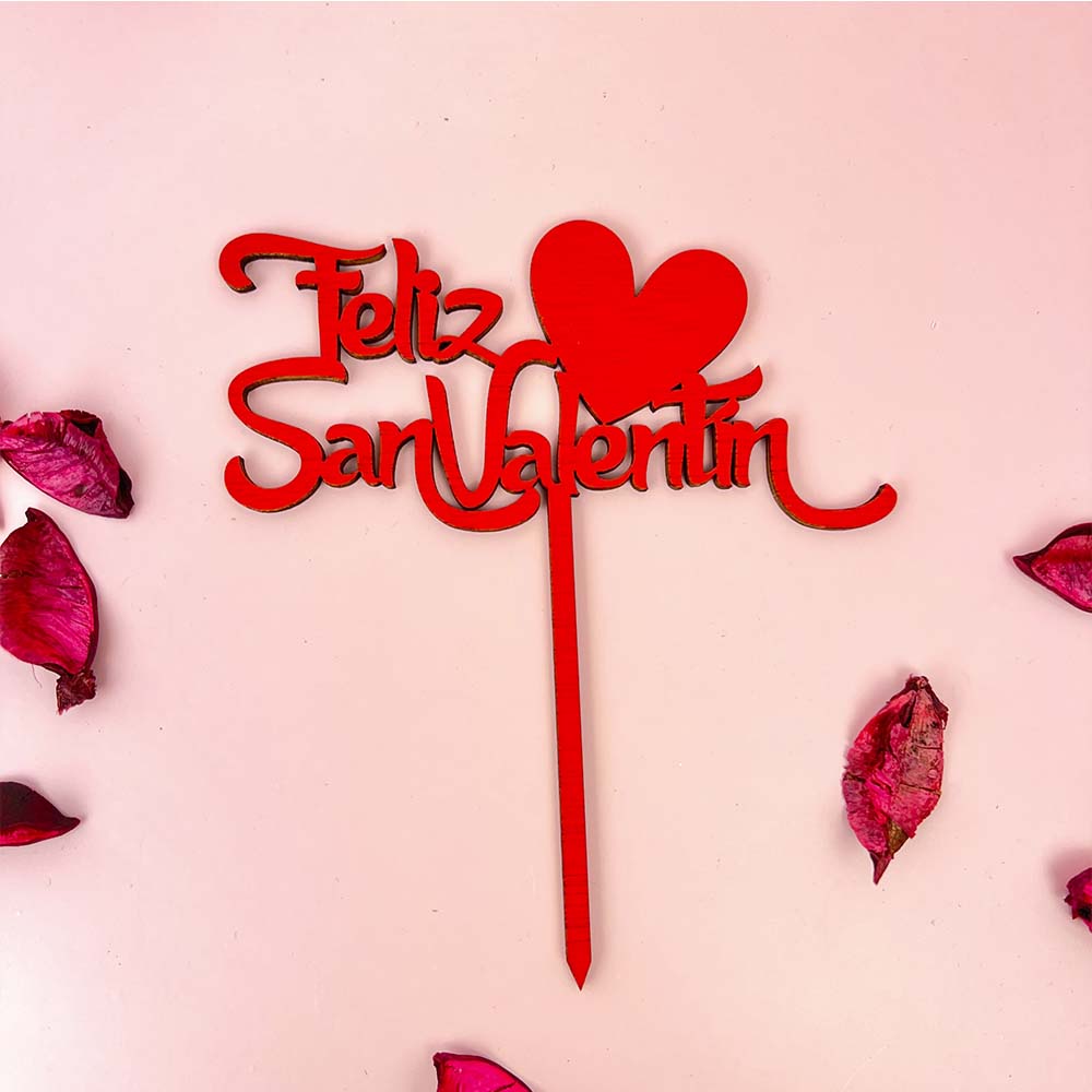 Topper rojo Feliz San Valentín