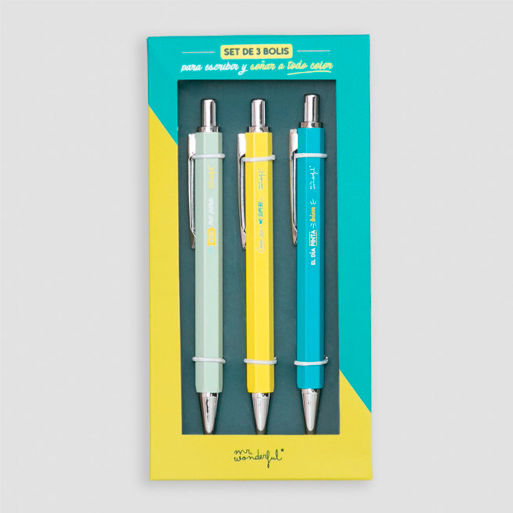Set de 3 bolis para escribir y soñar a todo color – Uoh shop