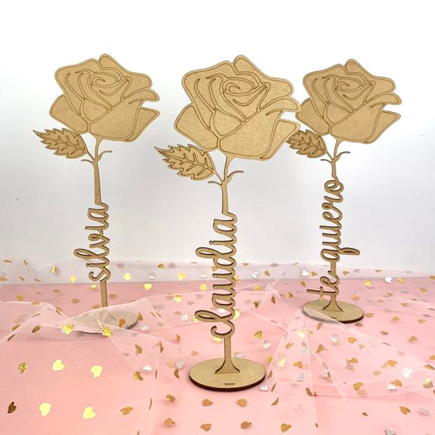 Rosa madera personalizada
