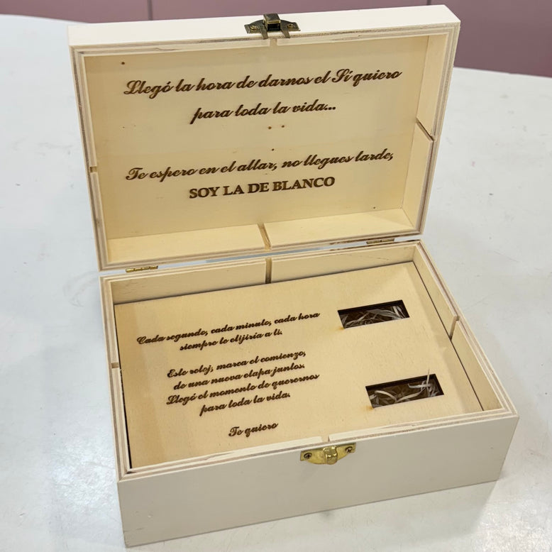 Caja reloj para novio