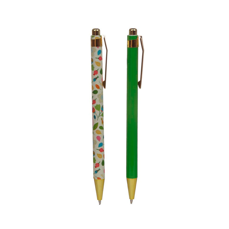 Set de 2 Bolígrafos hojas de colores
