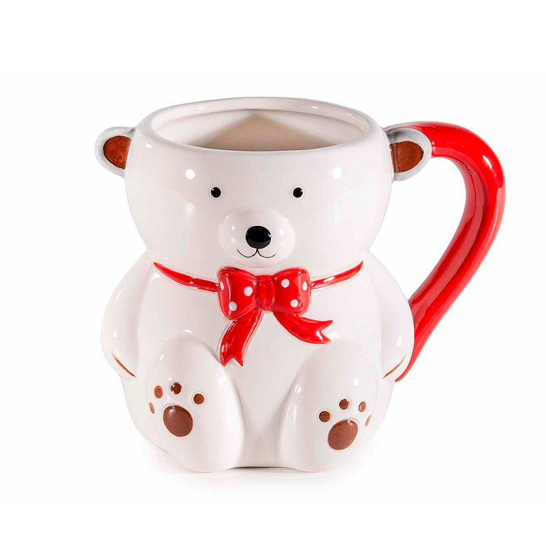 Taza Oso con lazo rojo