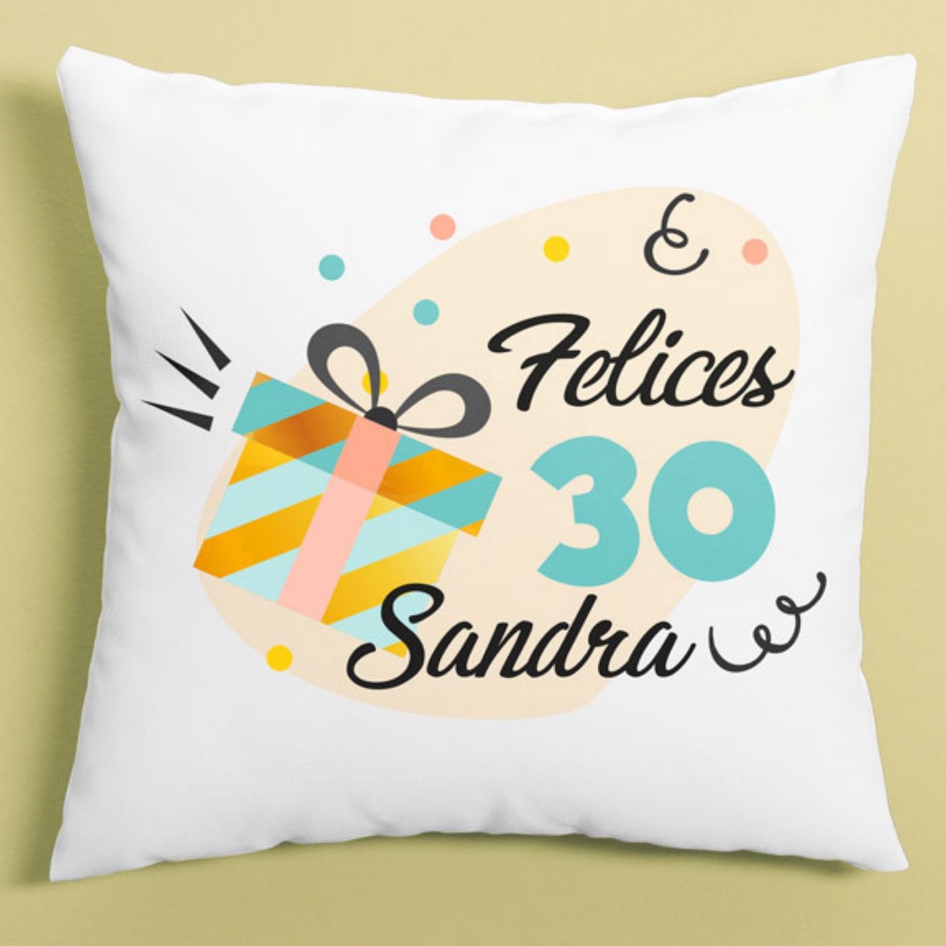 Cojín personalizado Feliz Cumpleaños - Main Image