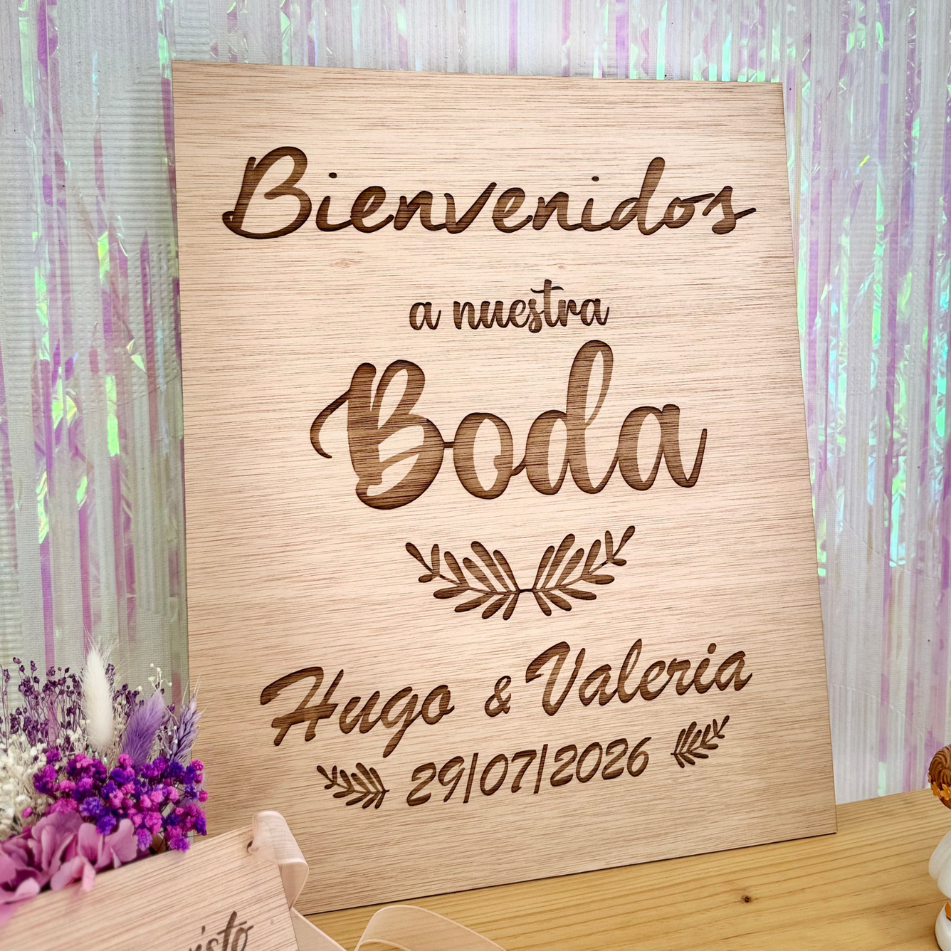 Cartel Bienvenidos a nuestra boda (vertical)