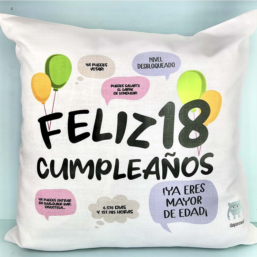 Cojín 18 cumpleaños