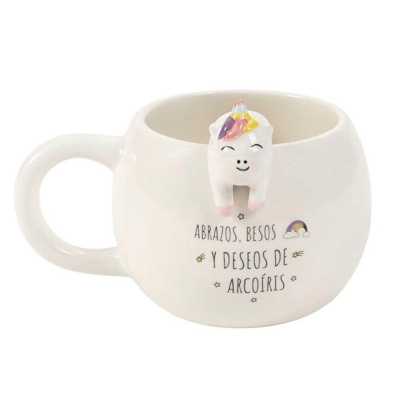 Taza Abrazos, besos y deseos de arcoiris