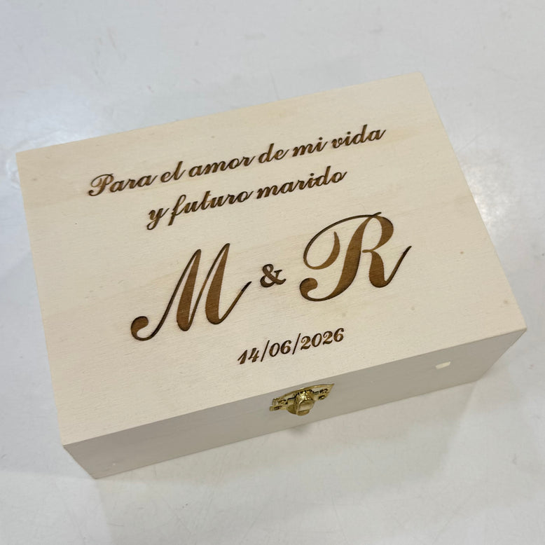 Caja reloj para novio