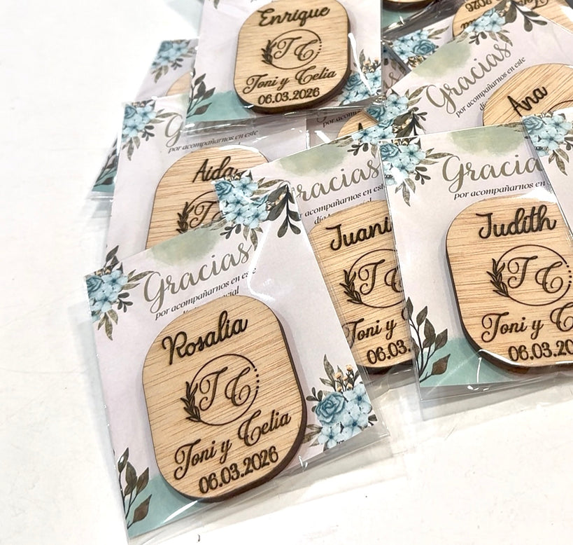 Imán boda personalizado