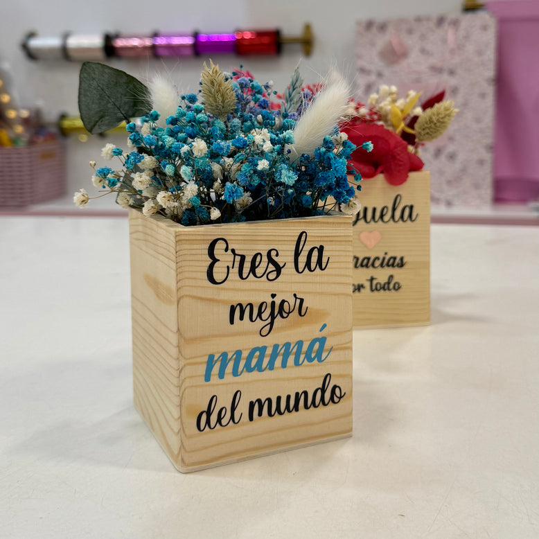 Maceta flores preservadas Mamá
