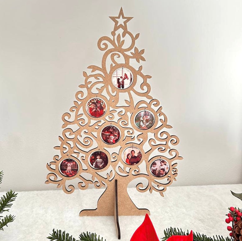 Árbol de navidad con fotos