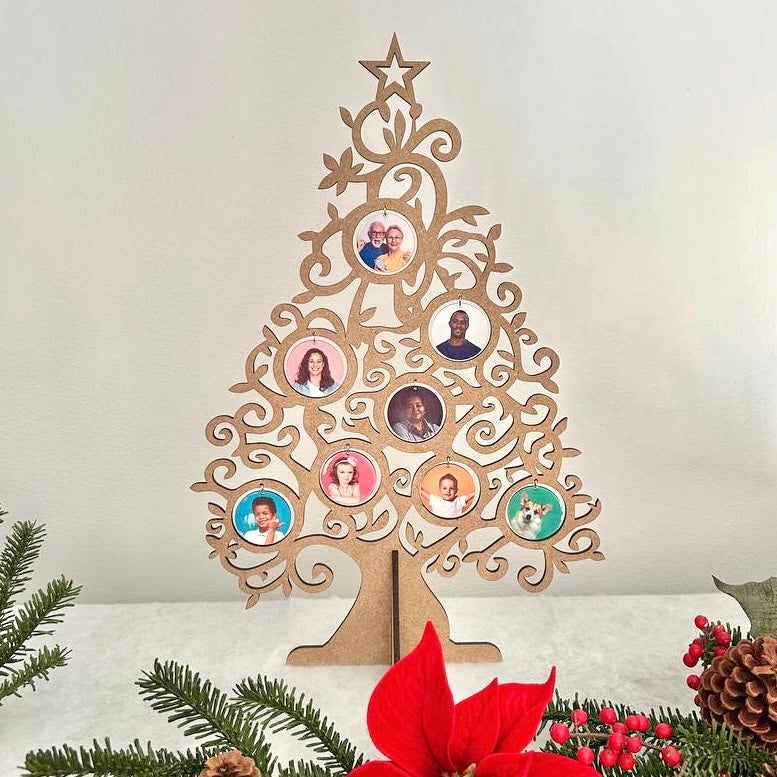 Árbol de navidad con fotos