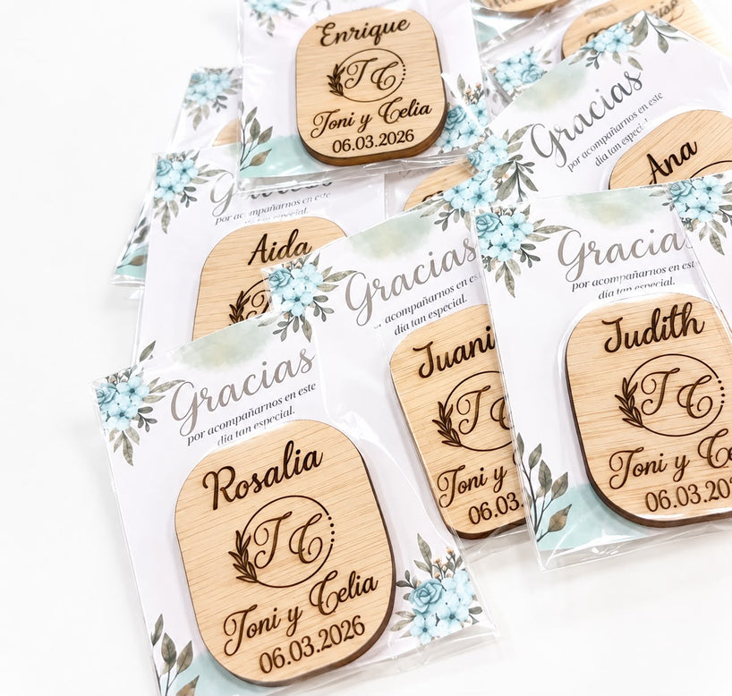 Imán boda personalizado