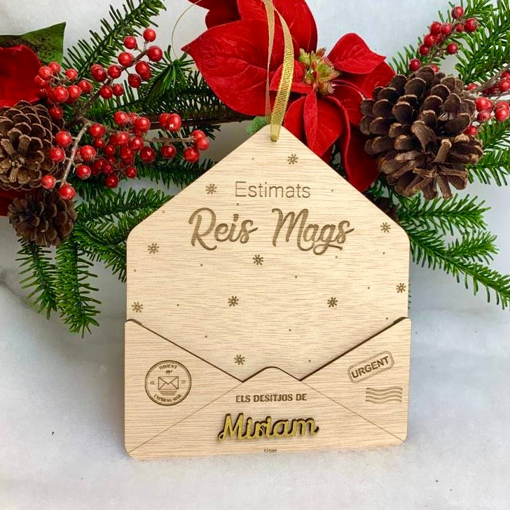 Sobre de madera para cartas de los Reyes Magos