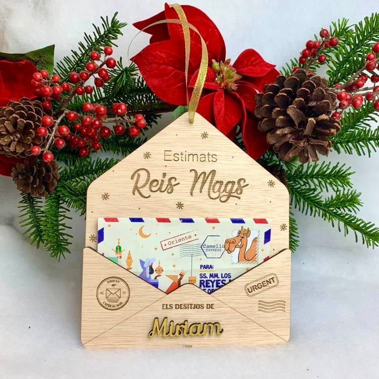 Sobre de madera para cartas de los Reyes Magos