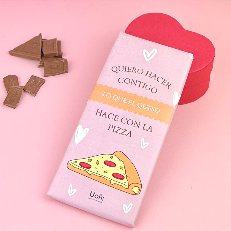 Chocolate Quiero hacer contigo lo que el queso hace con la pizza