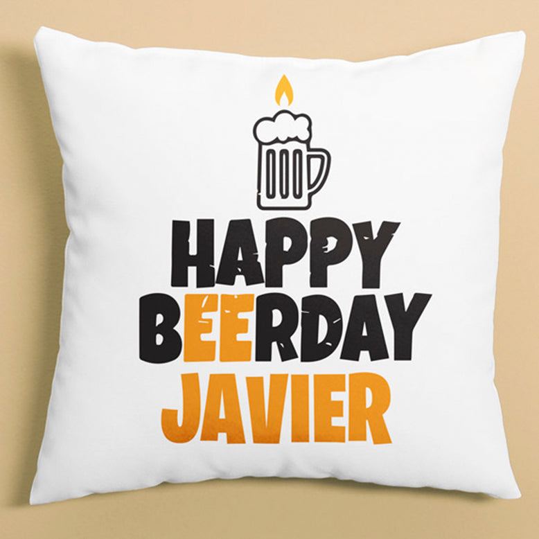Cojín personalizado Happy Beerday