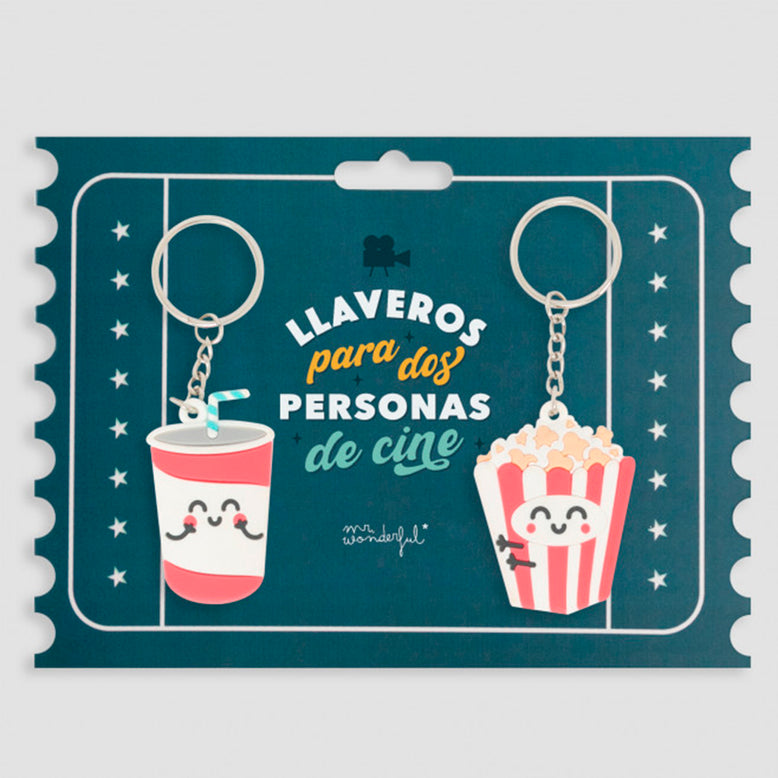 Set de 2 llaveros para dos personas de cine